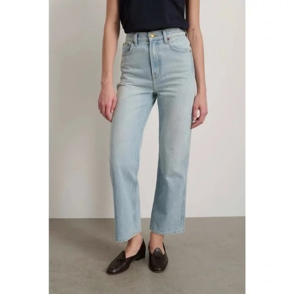 B SIDES Plein High Rise Straight Leg NWT in Light Vintage Blue Women's Jeans